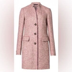 Sisley Rose Tweed Buttoned Wool Jacket